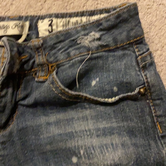 Thigh length jeans by Indigo Rein distressed Shorts junior womens size 3 / S XS - Picture 6 of 11